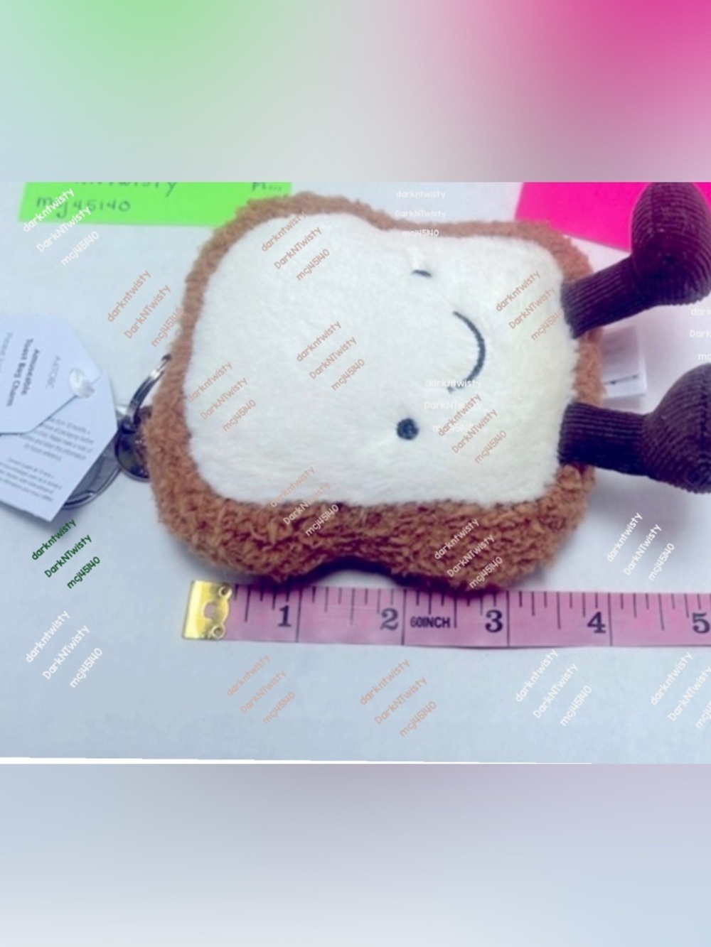 VERY LAST ONE! BNWT JELLYCAT AMUSEABLE TOAST BAG CHARM KEY CHAIN - Picture 4 of 12
